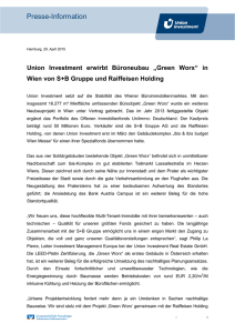 „Green Worx“ in Wien von S+B Gruppe und Raiffeisen Holding