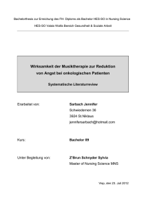 Wirksamkeit der Musiktherapie zur Reduktion von Angst bei