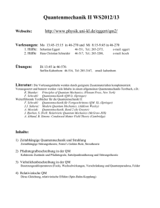 Quantenmechanik II WS2012/13 Webseite