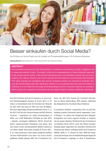 Besser einkaufen durch Social Media? - Hochschule Neu-Ulm