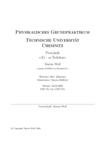 Physikalisches Grundpraktikum Technische Universität Chemnitz