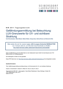 Lux-Grenzwerte für UV - Laser, LED und Lampen