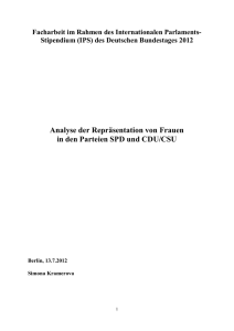 Analyse der Repräsentation von Frauen in den Parteien SPD und