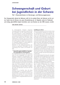 Schwangerschaft und Geburt bei Jugendlichen in der Schweiz