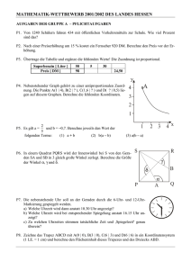 1. Runde - Mathematik-Wettbewerb des Landes Hessen