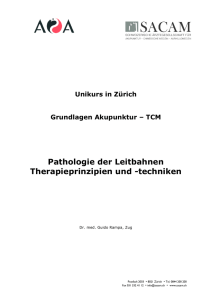 TCM Pathologie der Leitbahnen Therapieprinzipien und