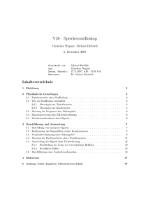 V28 - Speicheroszilloskop Inhaltsverzeichnis