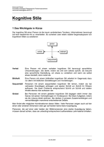 Kognitive Stile - Hansruedi Kaiser