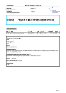 Modul: Physik II (Elektromagnetismus)