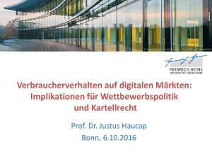Prof. Dr. Justus Haucap: Verbraucherverhalten