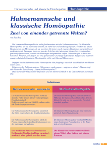 Hahnemannsche und klassische Homöopathie