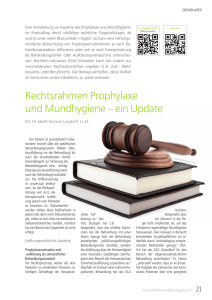 Rechtsrahmen Prophylaxe und Mundhygiene – ein