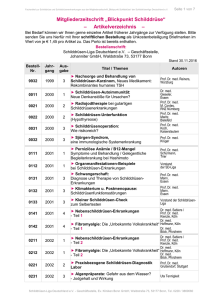 Blickpunkt - Übersicht aller Jahrgänge und Inhalte als PDF zum