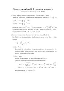 Quantenmechanik I WS 2005/06 (Hausübung 5) (abzugeben am