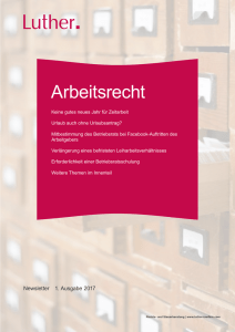 Arbeitsrecht 1. Ausgabe 2017 - LUTHER Rechtsanwaltsgesellschaft