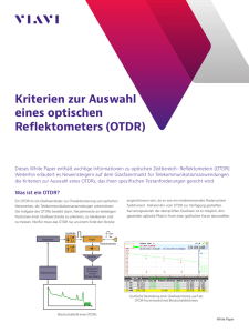 Kriterien zur Auswahl eines optischen Reflektometers (OTDR) (de)