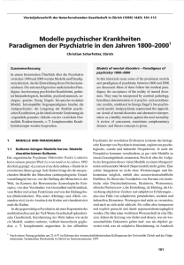 Modelle psychischer Krankheiten Paradigmen der Psychiatrie