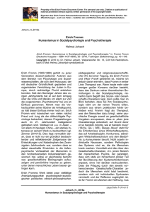 Humanismus in Sozialpsychologie und Psychotherapie