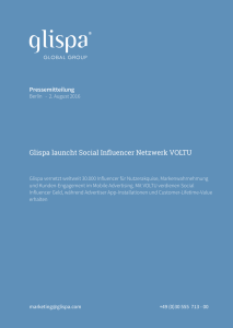 Glispa launcht Social Influencer Netzwerk VOLTU