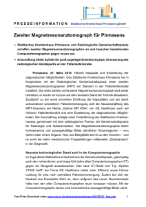 Zweiter Magnetresonanztomograph für Pirmasens (Städtisches