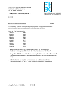 1. Aufgabe zur Vorlesung Physik 2 SS 2002