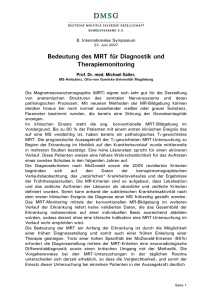 Bedeutung des MRT für Diagnostik und Therapiemonitoring