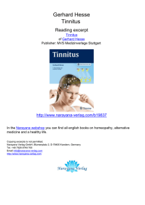 Tinnitus - Gerhard Hesse - Therapie bei chronischem Tinnitus