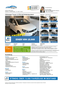 Volkswagen Touran 1,6 TDI Life Parklenkassistent 15.940 € 178