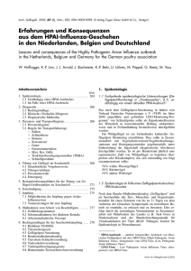 Erfahrungen und Konsequenzen aus dem HPAI