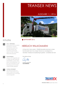 Newsletter 1 - Transex Bern AG