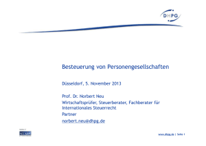I. Ertragsbesteuerung der Personengesellschaft