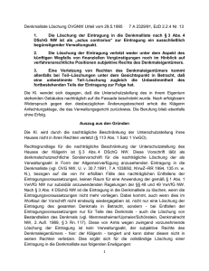 Denkmalliste Löschung OVGNW Urteil vom 29.5.1995 7 A 2329/91