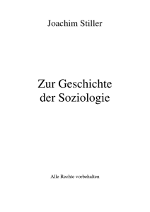 Zur Geschichte der Soziologie