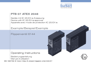 Operating Instructions PTB 07 ATEX 2048 Example