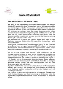 Kardio-CT Merkblatt - Cardio Centrum Düsseldorf