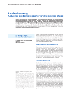 Raucherberatung: Aktueller epidemiologischer und klinischer Stand