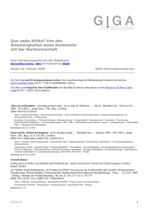 Quo vadis Afrika? - GIGA | German Institute of Global and Area Studies