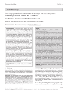 Gesundheitlich relevante Wirkungen elektromagnetischer Felder