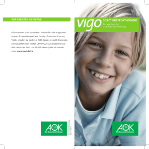 AOK-Wahltarif vigo select Kieferorthopädie – Faltblatt