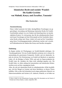 Islamisches Recht und sozialer Wandel: Die Kadhi