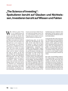 „The Science of Investing“: Spekulieren beruht auf Glauben und