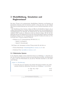 3 Modellbildung, Simulation und Reglerentwurf