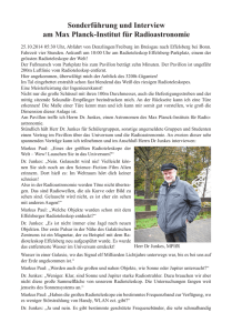 Sonderführung und Interview am Max Planck