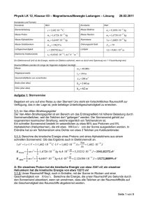 Physik LK 12, Klausur 03 – Magnetismus/Bewegte Ladungen