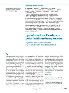 Lyme-Borreliose: Forschungsbedarf und forschungsansätze