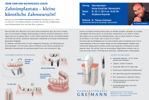 Zahnimplantate – kleine künstliche Zahnwurzeln!