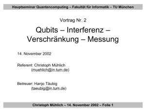 Qubits – Interferenz – Verschränkung – Messung