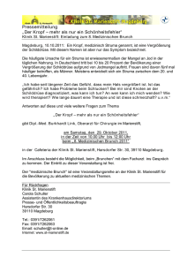 Pressemitteilung „DerKropf - Klinik St. Marienstift Magdeburg