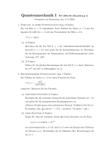 Quantenmechanik I WS 2005/06 (Hausübung 4) (abzugeben am