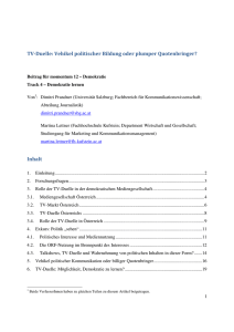 TV-Duelle: Vehikel politischer Bildung oder plumper Quotenbringer